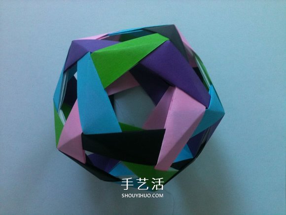 模块化折纸十二面体的折法步骤详细图解 -  www.shouyihuo.com