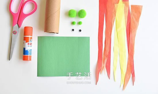 幼儿园废物利用制作卷纸筒火龙的方法图解 -  www.shouyihuo.com