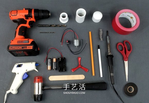 自制电动飞行竹蜻蜓的制作方法详细图解教程 -  www.shouyihuo.com