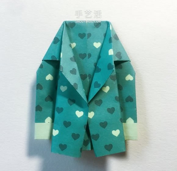 手工折纸西服的折法图解教程 简单又漂亮！ -  www.shouyihuo.com