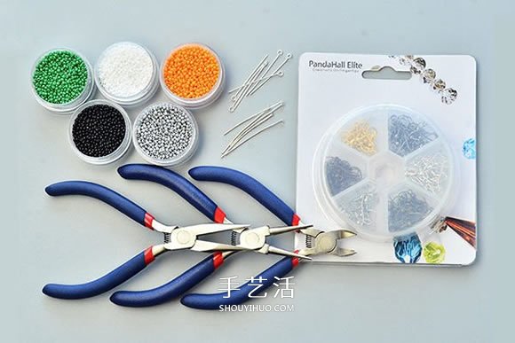 手工串珠万圣节南瓜耳环的DIY制作方法图解 -  www.shouyihuo.com