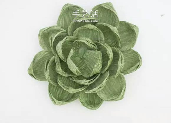 皱纹纸手工制作逼真多肉植物装饰摆件的方法 -  www.shouyihuo.com