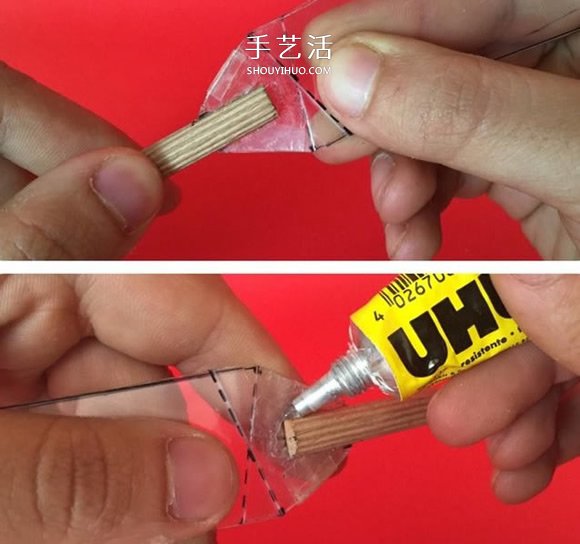 自制弹射旋转竹蜻蜓玩具的制作方法图解 -  www.shouyihuo.com