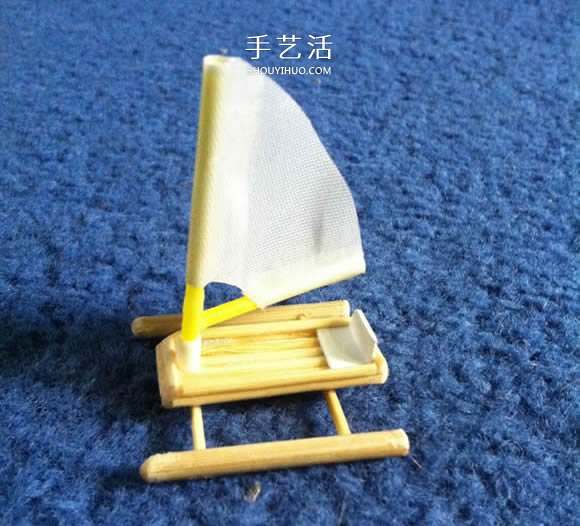 烤串竹签废物利用 手工制作迷你浮桥船的方法 -  www.shouyihuo.com