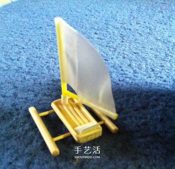 烤串竹签废物利用 手工制作迷你浮桥船的方法 -  www.shouyihuo.com