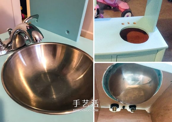 旧电脑桌改造儿童玩具厨房的方法 -  www.shouyihuo.com