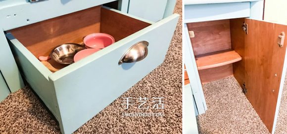 旧电脑桌改造儿童玩具厨房的方法 -  www.shouyihuo.com