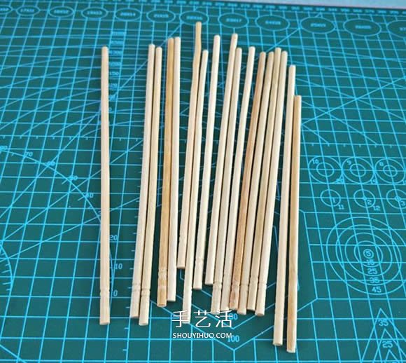 一次性筷子手工制作置物碟图解教程 -  www.shouyihuo.com