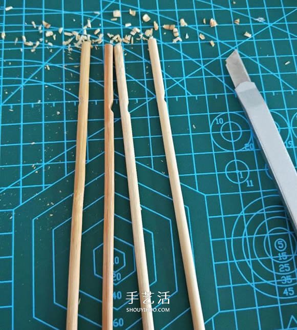 一次性筷子手工制作置物碟图解教程 -  www.shouyihuo.com