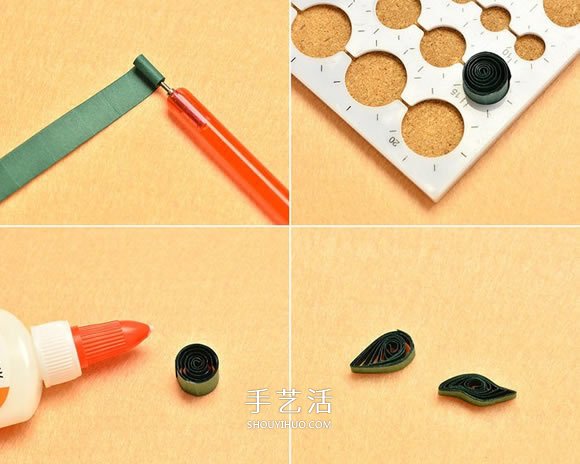 漂亮衍纸圣诞树的做法图解教程 -  www.shouyihuo.com