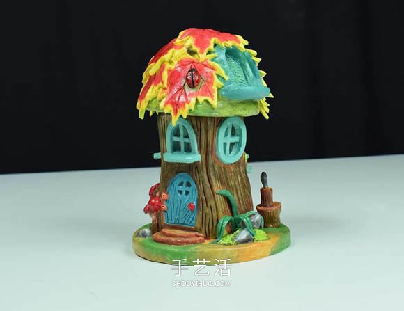 纸粘土和玻璃瓶手工制作童话小屋 -  www.shouyihuo.com