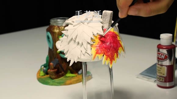 纸粘土和玻璃瓶手工制作童话小屋 -  www.shouyihuo.com