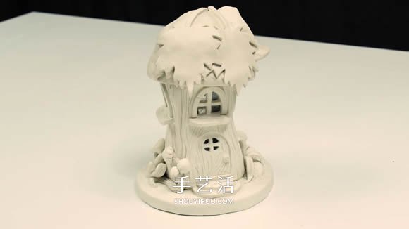 纸粘土和玻璃瓶手工制作童话小屋 -  www.shouyihuo.com