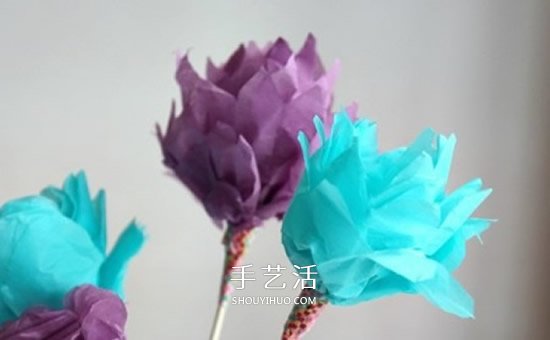 简单的绢纸花手工制作图解教程 -  www.shouyihuo.com