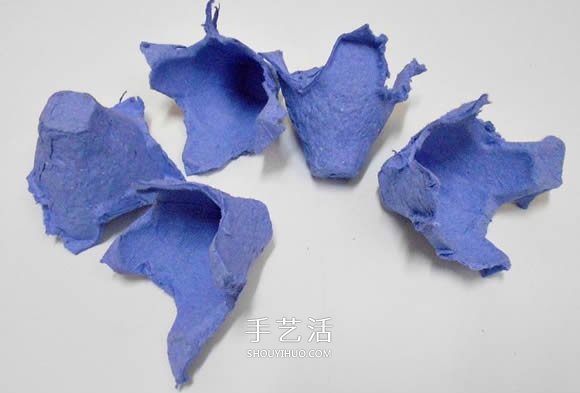 鸡蛋托手工制作玫瑰花灯的图解教程 -  www.shouyihuo.com