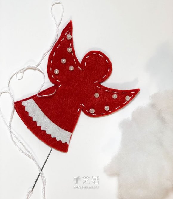不织布手工制作超可爱圣诞树挂件图解 -  www.shouyihuo.com