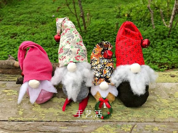 袜子手工制作圣诞小矮人图解教程 -  www.shouyihuo.com
