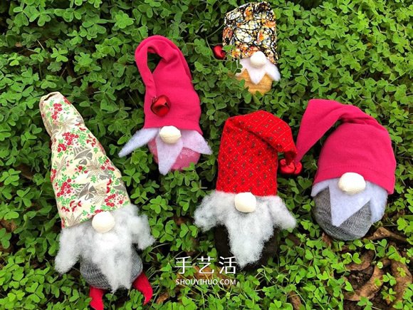 袜子手工制作圣诞小矮人图解教程 -  www.shouyihuo.com
