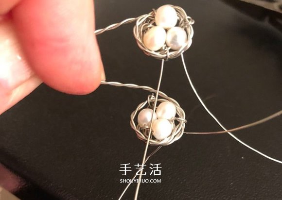 金属丝手工制作创意鸟巢耳环图解教程 -  www.shouyihuo.com