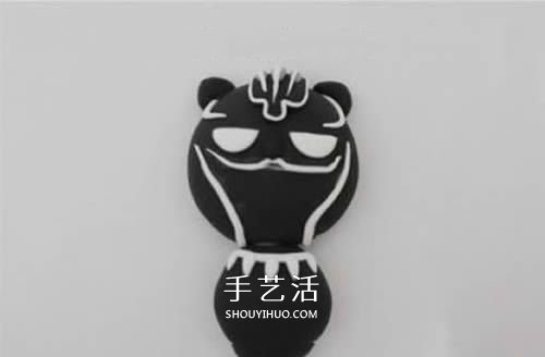 自制卡通风格粘土黑豹冰箱贴的方法 -  www.shouyihuo.com