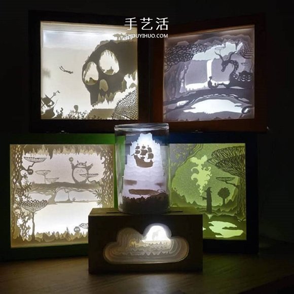 精致“纸雕灯箱”作品欣赏并附纸雕视频教程 -  www.shouyihuo.com