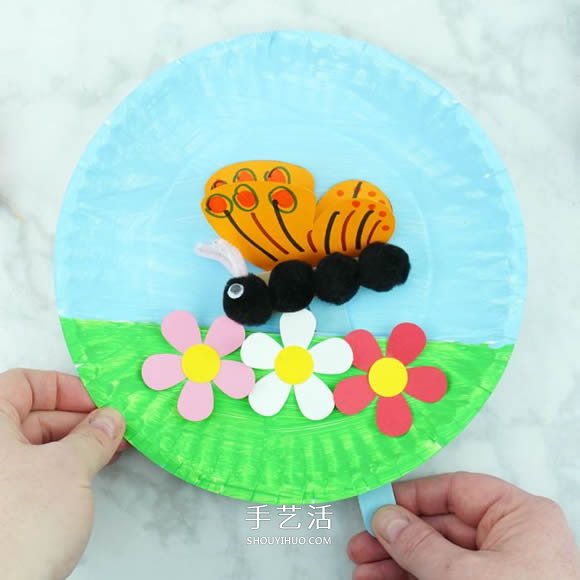 春天飞舞的蝴蝶！用纸盘做能动的儿童玩具 -  www.shouyihuo.com