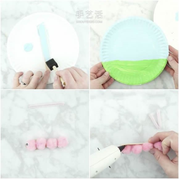 春天飞舞的蝴蝶！用纸盘做能动的儿童玩具 -  www.shouyihuo.com