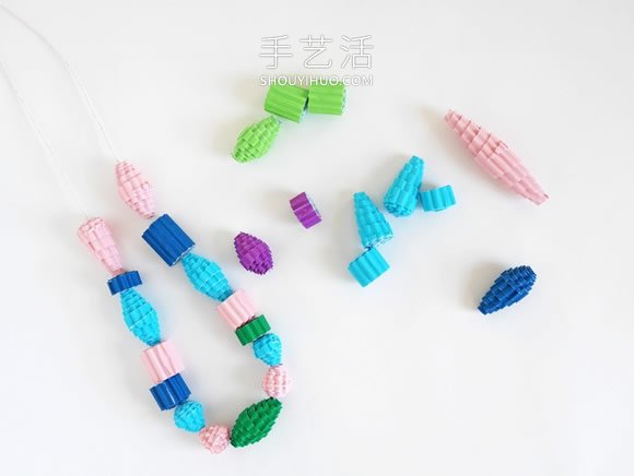 瓦楞纸制作串珠项链 简单DIY创意个性饰品！ -  www.shouyihuo.com