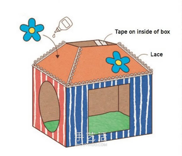 纸板箱废物利用 简单制作成猫咪的温馨小屋！ -  www.shouyihuo.com