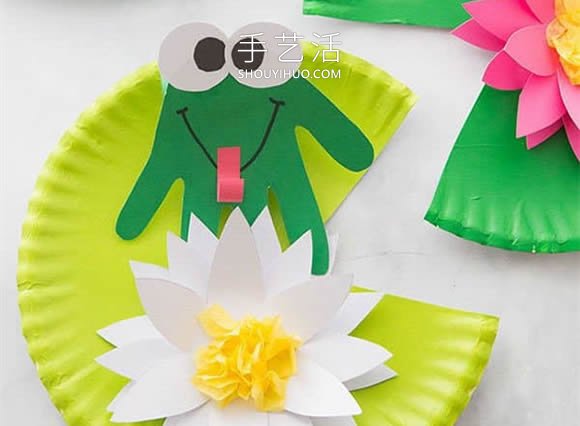 荷塘里的小青蛙！超可爱幼儿园夏天手工制作 -  www.shouyihuo.com