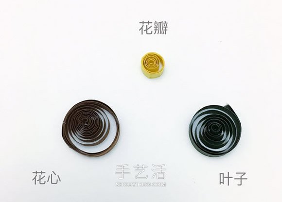 衍纸向日葵装饰画手工制作方法教程 -  www.shouyihuo.com