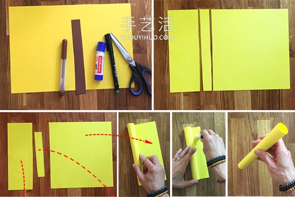 幼儿园手工制作立体长颈鹿的做法图解 -  www.shouyihuo.com