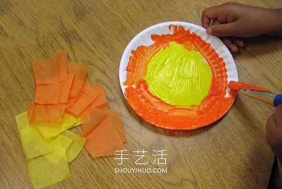 最简单手工制作纸盘太阳的做法教程 -  www.shouyihuo.com