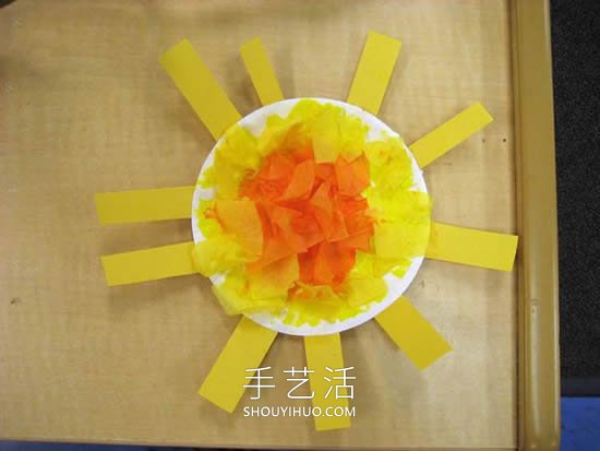 最简单手工制作纸盘太阳的做法教程 -  www.shouyihuo.com