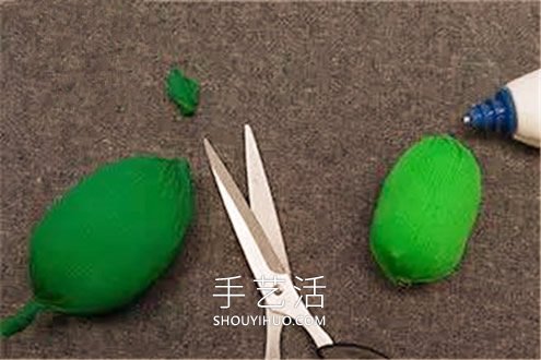 皱纹纸手工制作开花的仙人掌的做法教程 -  www.shouyihuo.com