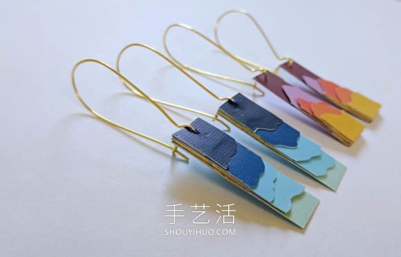 卡纸手工制作创意景观剪影耳环的教程 -  www.shouyihuo.com
