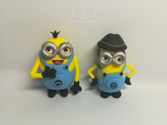 超轻粘土手工制作戴帽子小黄人的做法图解 -  www.shouyihuo.com