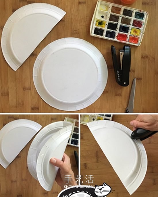 幼儿园简单手工制作纸盘蘑菇的做法教程 -  www.shouyihuo.com