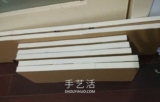 硬纸板手工制作厨房置物柜的做法教程 -  www.shouyihuo.com