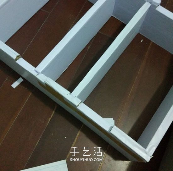 硬纸板手工制作厨房置物柜的做法教程 -  www.shouyihuo.com