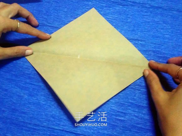 一步一步折纸鲸鱼的简单图解教程 -  www.shouyihuo.com