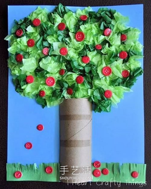 春天大树手工制作教程 简单又可爱！ -  www.shouyihuo.com