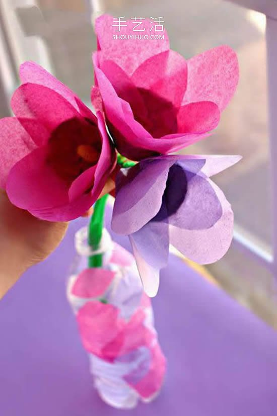 幼儿园母亲节插花礼物手工制作教程 -  www.shouyihuo.com