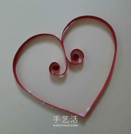 自制衍纸情人节贺卡的方法图解教程 -  www.shouyihuo.com