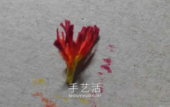 皱纹纸手工制作简单腊梅花的做法教程 -  www.shouyihuo.com