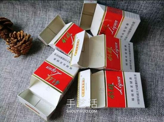 空烟盒废物利用 手工制作花朵烟灰缸/垃圾盒 -  www.shouyihuo.com