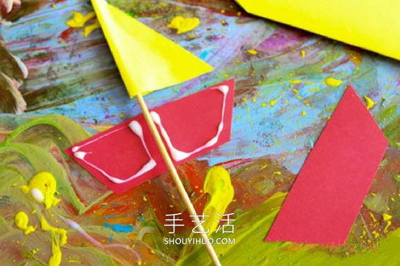 幼儿园手工制作纸盘帆船玩具的做法教程 -  www.shouyihuo.com