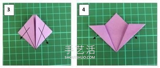 简单折纸立体樱花的折叠方法图解教程 -  www.shouyihuo.com