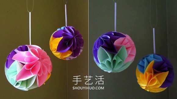 简单星花球的折纸制作方法图解教程 -  www.shouyihuo.com