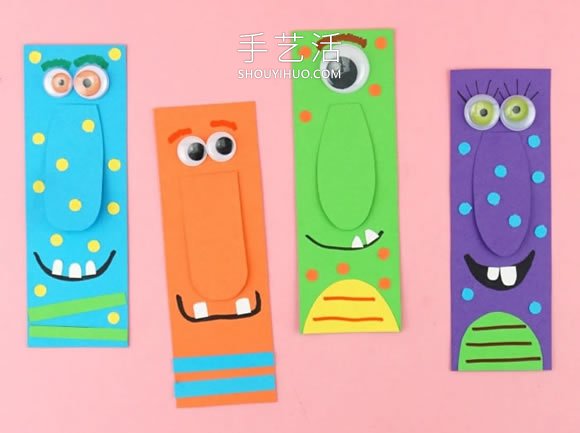 幼儿园手工制作万圣节怪物书签的做法教程 -  www.shouyihuo.com